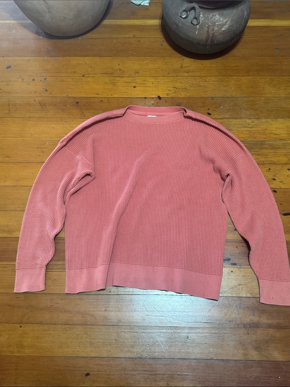 L.L. Bean Women's Coral Crewneck Waffle Sweater